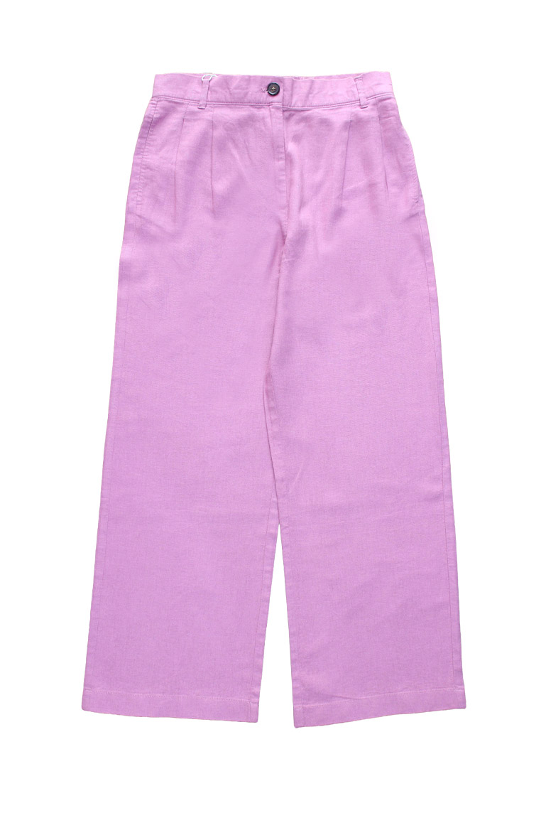 LINEN BLEND WIDE LEG TROUSER