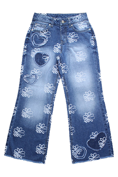 Girls Long Jeans Trouser